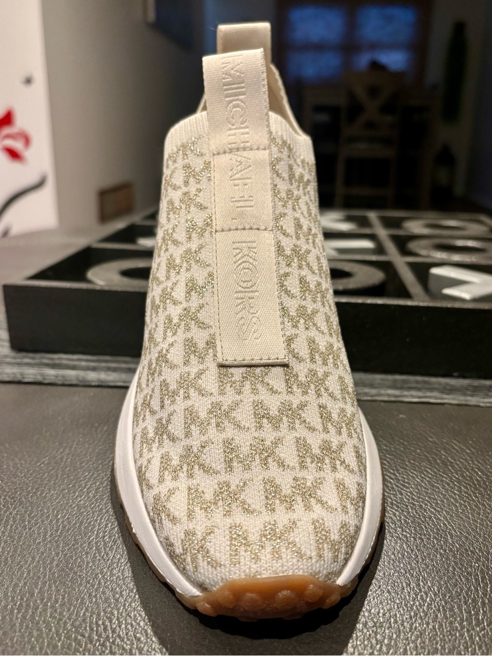 New Michael Kors Cream & Gold Slip-On Sneaker